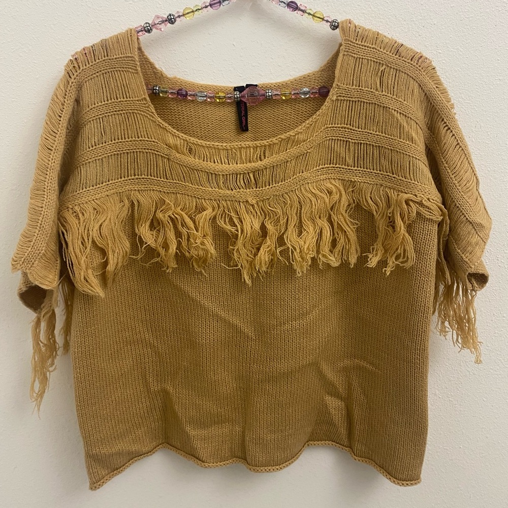 Material Girl Women's Fringed Neckline Knit Sweater